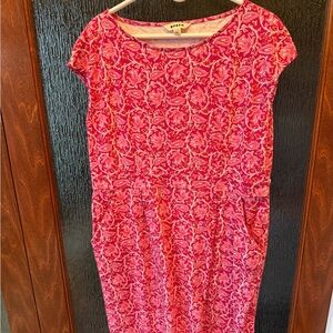Boden Vibrant Pink Floral Midi Dress